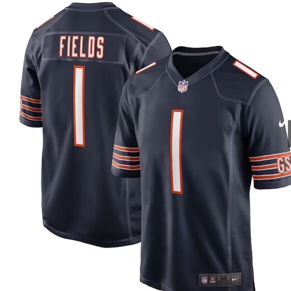 Men's Chicago Bears Justin Fields Nike Navy Game Jersey XXL NWT IN PACKAGING - Picture 1 of 5